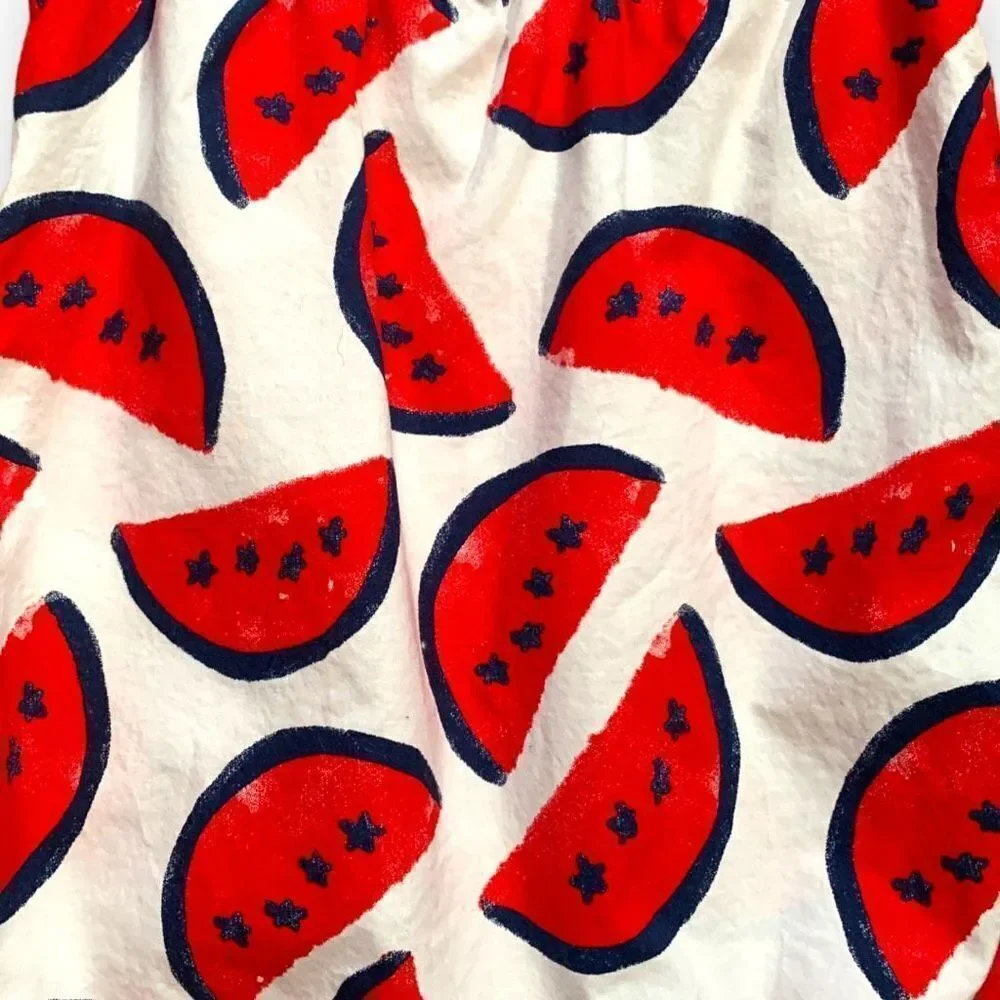 Just One You By Carters One Piece Romper Patriotic Red Watermelon Star‎ Print